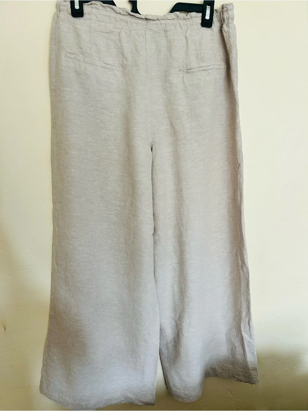 Calypso St. Barth Light Beige Linen Drawstring Joggers Small
